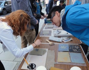 making ceramic leaf imprints
