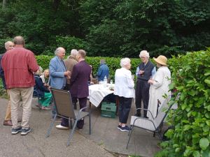 people chatting in St George's Gardens